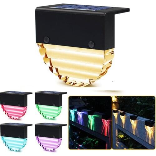 4PCS Led Solar Light Outdoor Color Changing Deck Light Waterproof Solar Step Lights For Pathway Yard Patio Stair Garden Decor