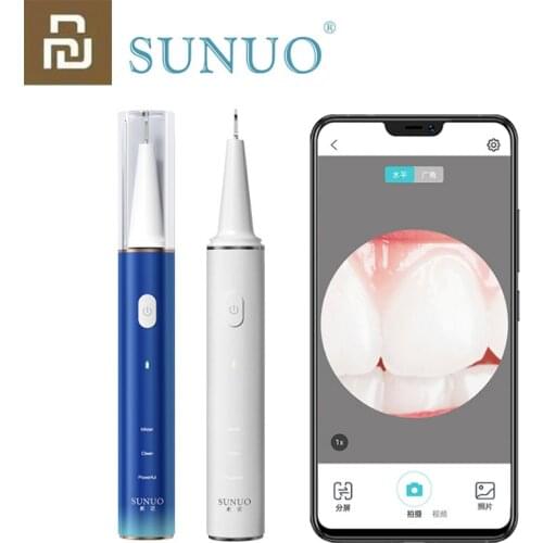 Youpin Sunuo Smart Visual Ultrasonic Dental Scaler T11pro Calculus Removal HD Endoscope Efficiently Cleans Teeth Works With App