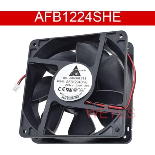 NEW For AFB1224SHE DC24V 0.75A 2 Wires 120*120*38mm Fan Cooling