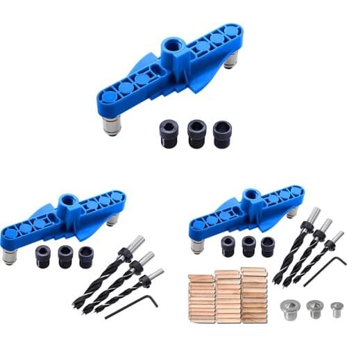 Vertical Pocket Hole Jig 6/8/10mm Woodworking Drilling Locator Wood Dowelling Self Centering Drill Guide Kit Hole Puncher Tool