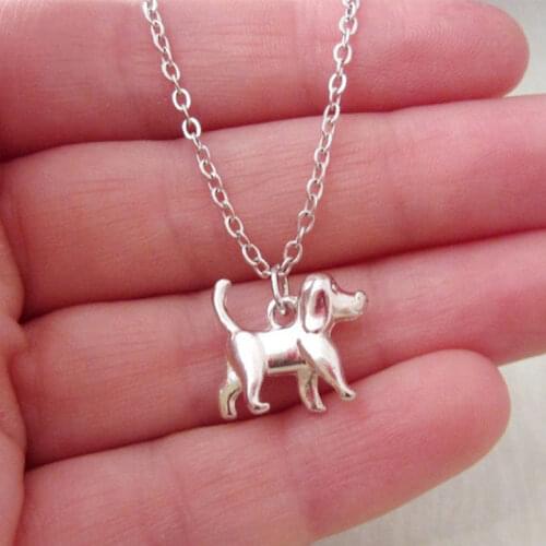 Vintage Animal Models Puppy Necklaces dog pet lover rescue silver color cute Memorial Charms Choker Jewelry