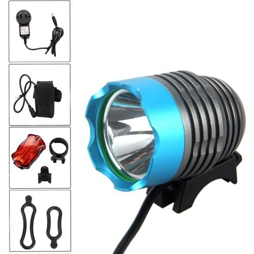 Waterproof 1800 LM Bike Lamp XM-L T6 LED Headlamp 3 Modes Cycling Torch Light +Battery Pack+Charger+Headband+Safety Taillight