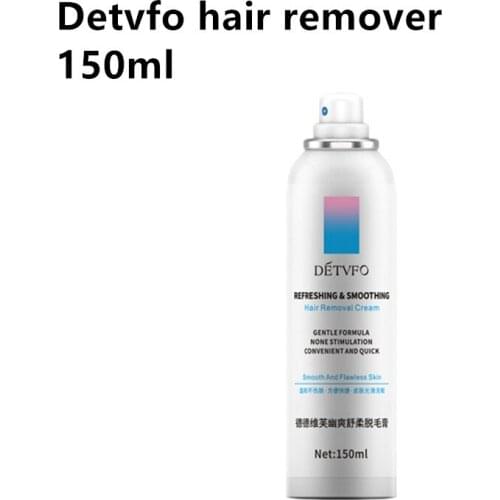 Detvfo 150ml Hair Removal Depilation Wax Spray Painless Mild Smooth Shaving and Hair Removal Cream Depilation Spray for Menwomen