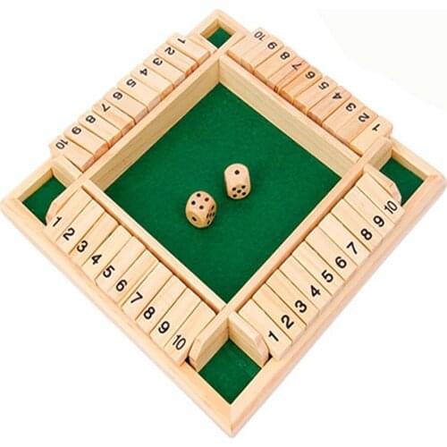 High-Quality Parent-Child Wooden Four-Player Digital Flop Dice Game Multiplayer Party Club Drinking Games For Adults Families