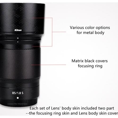Lens Protective Cover Skin for NIKON Nikkor Z 85mm f/1.8 S Lens Decal Protector Anti-scratch Cover Film 3M Vinyl
