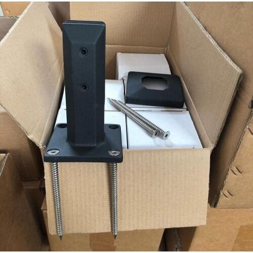 ZD Glass Pool Fence Stainless Steel Glass Spigot Square Base Plate Glass Spigot Matt Black For Balustrade Handrail