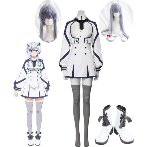 Anime Maou Gakuin no Futekigousha Anos Voldigord Misha MISHA NECRON Cosplay Costume For Women Halloween Cosplay Wig Shoes Boots