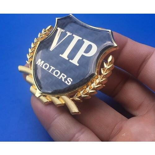1 Pair 3D Metal Super VIP MOTORS Carbon logo Car Sticker Decal Reflective Emblem Door Window Body Auto Decor DIY Car Styling