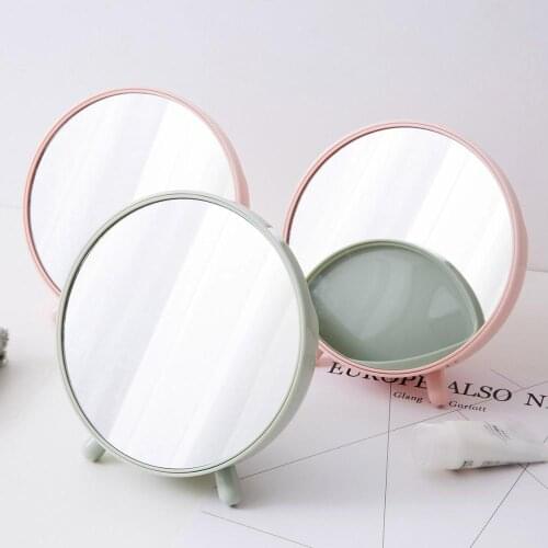 1PC Round Vanity Mirror Desktop Small Mirror Simple Student Portable Makeup Princess Mirror Makeup Mirror