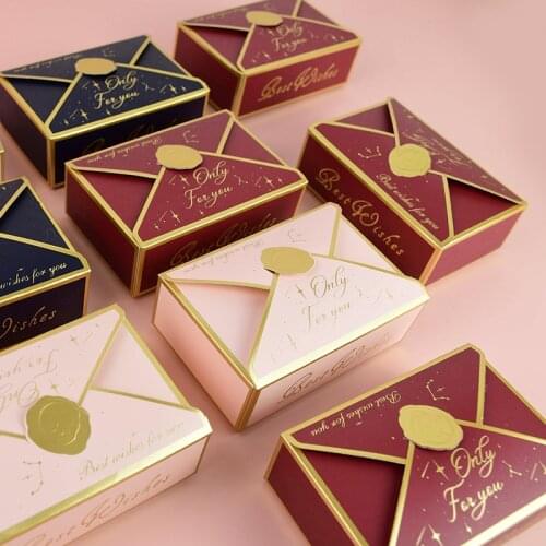 10pcs Envelop Letter Star Design Candy Boxes Gift Packaging Bags Paper Box Wedding Birthday Baby Shower Favors Wrapping Supplies