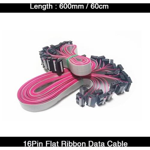 10Pcs/Lot 600mm/60cm 16Pin Pure Copper LED Display Flat Ribbon Data LED Panel Module Receiver Cable Signal Cable