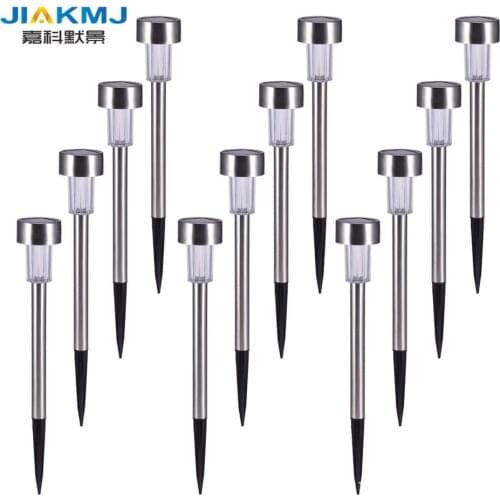 10 Pcs Lawn Lamp Outdoor Stainless Steel Solar Power 7 Color Changing LED Garden Landscape Path Pathway Lights Solar Panel Light