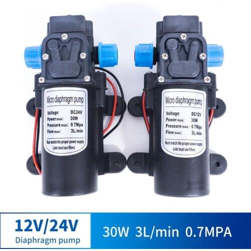 12V 24V 30W 3L / Min Miniature High Pressure Diaphragm Pump With Automatic Switch Reflow Multi-function DC Pump