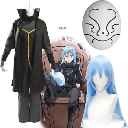 2021 Anime That Time I Got Reincarnated as a Slime Cosplay Costume Rimuru Tempest Costumes Adult Uniform Suit and Wig+Mask