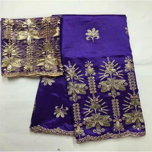 5+2 Yards African George Lace Fabric High Quality Embroidery Printing With Net Scarf Set For Indian Style Lace Fabric!LXF9953