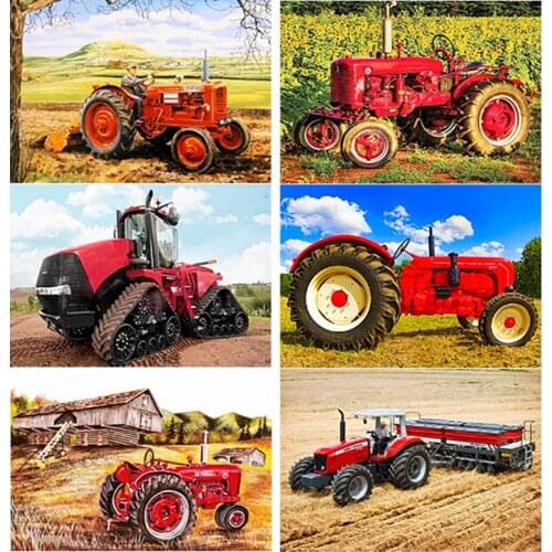 5D DIY Diamond Painting Cross Stitch Crafts Farming Vehicle Diamond Embroidery Full Square Round Drill Home Decor Manual Gift