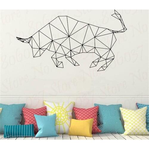 Bull Abstract Polygonal wall decals Animal Geometric Art Wall Decor WL931