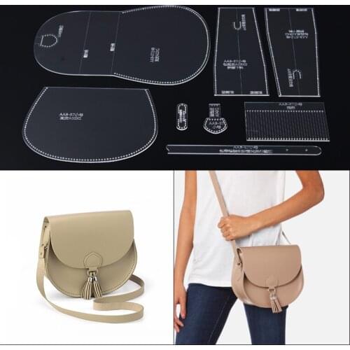 Acrylic Stencil Laser Cut Template DIY Leather Handmade Craft Shoulder Bag Sewing Pattern