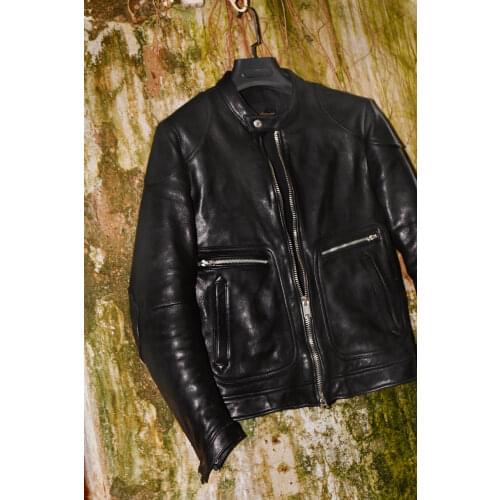 Free shipping.men classic casual slim natural cowhide jacket.100% real leather coat.sales short brown leather cloth.dropship