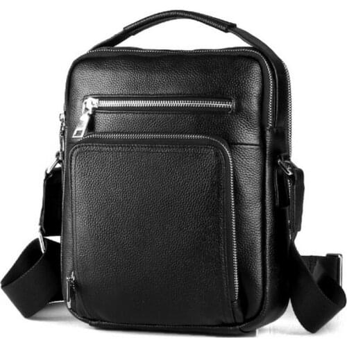 Business style messenger bag men leather mens shoulder bag leather genuine notebook hand working bag