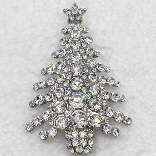 Clear Rhinestone Christmas Tree brooch Christmas gift Pin brooches C680 A
