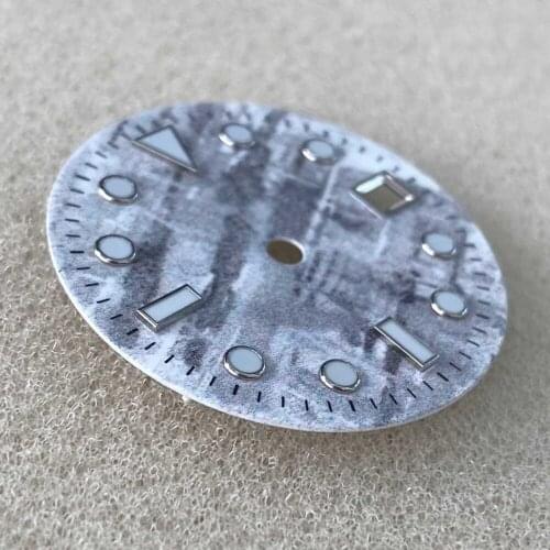 29MM Blue Luminous Watch Dial With Date Window for Mingzhu 2813/ ETA2836/ Japan 8215 8205 Automatic Movement