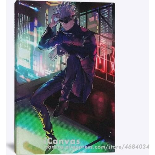 Satoru Gojo Jujutsu Kaisen Anime Canvas Home Decor Prints Dorm Living Room Bedroom Painting Wall Art Decoration Poster