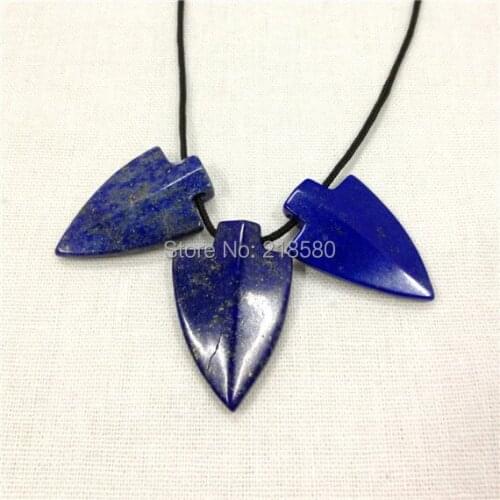 H-SP33 Blue Lapis Lazuli Arrowhead Pendant Stone Charm