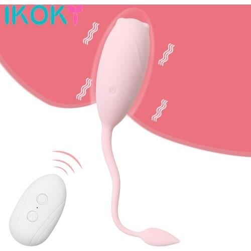 IKOKY 10 Speeds Vibrating Egg Vaginal Massage Ball Clitoris Stimulator Sex Toys for Women Bullet Vibrator Wireless Remote