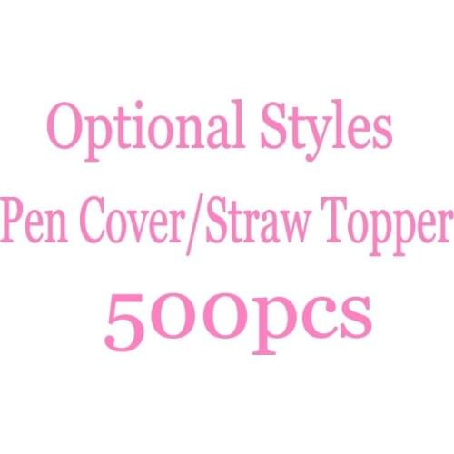 500Pcs Optional Cute Pen Cover For Boys Girls Pencil Topper Cap Straw Charm School Stationery School Office Supply Xmas Gifts