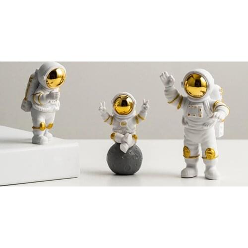 3pcs Astronaut Figurine Set Home Decor Cute astronaut Statue Sculpture Decor