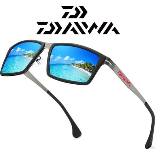 Daiwa Fishing Polarized Sunglasses for Sports Outdoor Driving Polaroid Sunglasses Men Pilot Metal Frame Sun Glasses Gafas De Sol