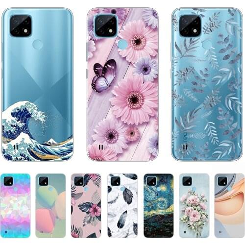 Soft Case for Realme C21Y Silicon Luxury Parent-child Transparent Shell Back Cases 6.5Inch Shockproof Bumper 360 Full protection