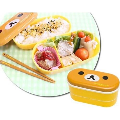 Wholesale 100sets/lot lunch lovely cartoon bear bird pattern box container plastic box