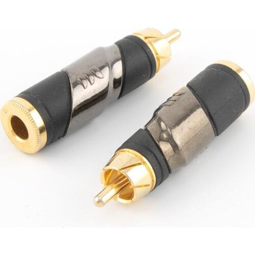 Original Monster Pure copper gold-plated RCA Male Plug to 6.35mm Female Stereo Jack Adapter RCA to 6.35 Audio Converter Plug