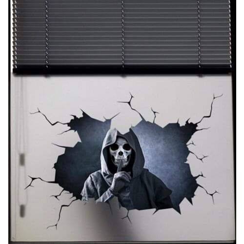 Happy Halloween Wall Floor Sticker Horror Wall Stickers Silent Sticker Car Decal Party Decoration Window Home Decor Skull #WT