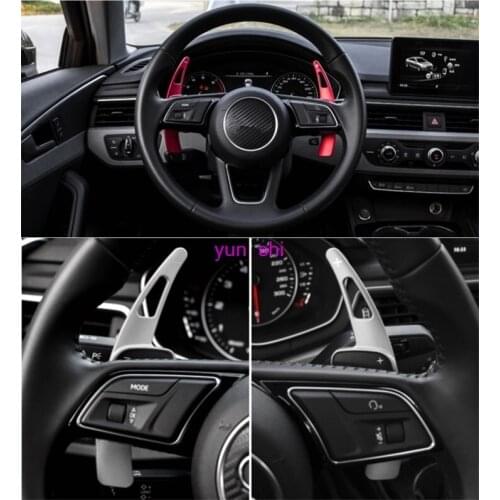 3 Color Aluminium Alloy Car Steering Wheel Paddle Shift Shifter speed adjust Extension For AUDI A4 B9 A5 A4L 2017-20 Accessories