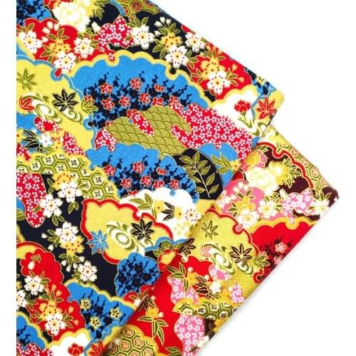 Japanese Fabric Purple Cotton Cherry Blossom Bronzing Fabric, Patchwork Cloth, Sewing Handbag, Cushion Cover, Jewelry Material