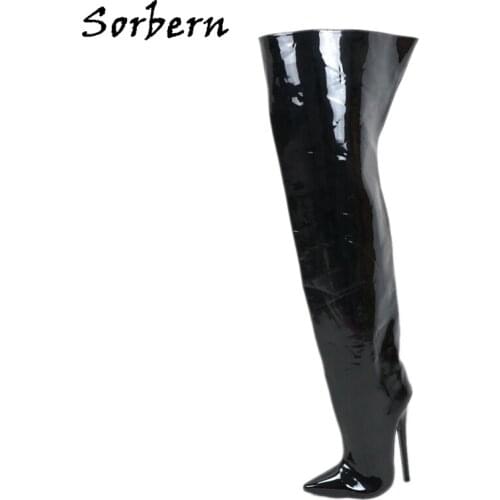 Sorbern Custom Wide Fit Women Boots 18Cm/12Cm High Heel Pointed Toe Over The Knee Boots Unisex Sexy Fetish Shoe More Colors