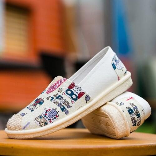 2021 Summer New Fisherman shoes Women Flats Casual Loafers Shoes Canvas Hemp Women Breathable Shoes Comfortable Mules NVX392