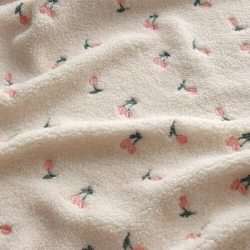 160 x 50cm Chemical fiber Coral fleece Embroidery small particles fabric cloth DIY sweater inner lining clothing on sale