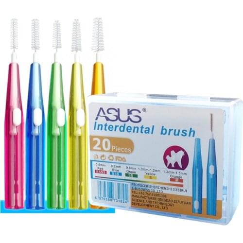 20pcs/box 5 colors Interdental Brush Oral Hygiene Clean Between Teeth oral care Floss Brushes Dental Soft Plastic Orthodontic