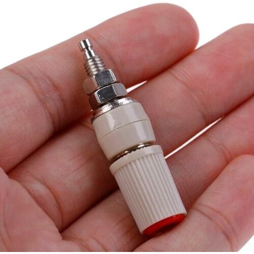 45mm Coppper+ABS High Current Connectors 30A M5 Type 4mm Amplifier Female Banana Jack Socket Test Binding Post Connector 1PCS