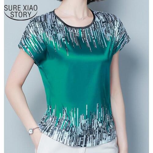Blusas Mujer De Moda Summer new Women Blouses Short Sleeve Print Chiffon Blouse Plus Size Tops Womens Tops and Blouses 3816 50