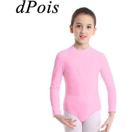 DPOIS Kids Mock Neck Classic Ballet Dance Dress Gymnastics Leotard Bodysuit Girls Ballerina Contemporary Lyrical Dance Costume