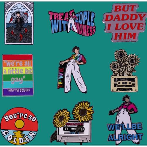 Harry Styles Tpwk Enamel Pins Brooch Collecting LGBT Rainbow Lapel Badges Men Women Fashion Jewelry Gifts Adorn Backpack Collar