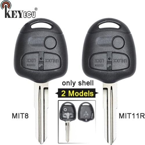 KEYECU for Mitsubishi Colt Evo Lancer Mirage Outlander Pajero 3 Button Remote Key Shell Case Blank Fob MIT8 Left/ MIT11R Right