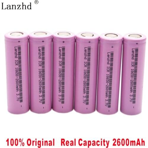 2020 NEW Li ion 18650 2600mah ICR18650 for samsung 18650 large current Rechargeable Li-ion battery for Flashlight (1-8pcs)