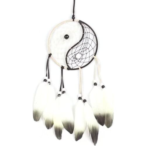 Dream Catcher Wall Decor - White Feather Handmade Dreamcatcher for Bedroom Baby Kids Girls Boys Room Large Craft Boho Hanging