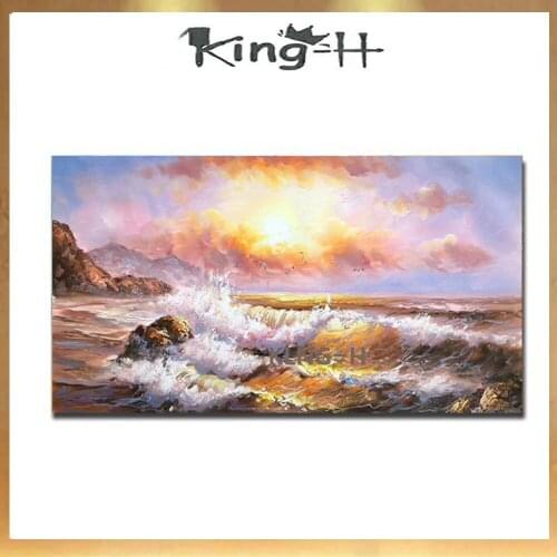 Best selling hand-painted waves with high quality modern decorative painting on the canvas painting decorative hotel lobby sofa